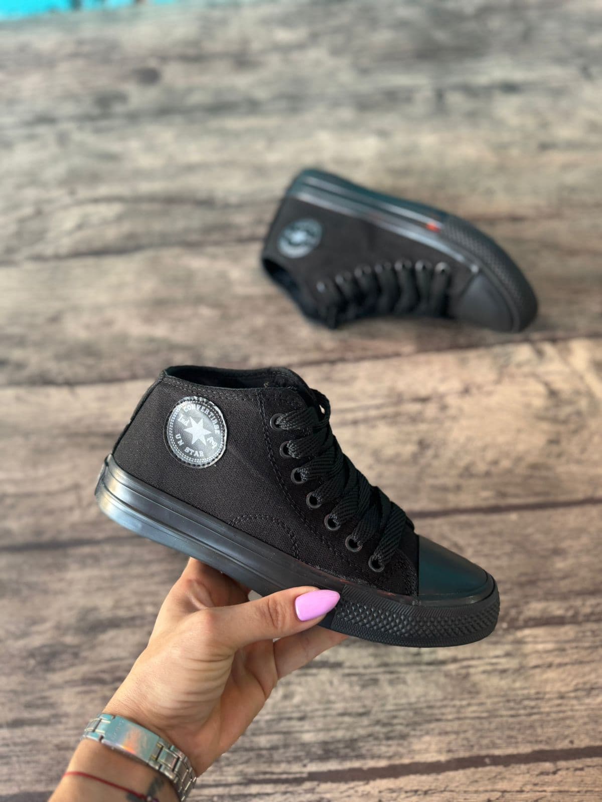 Botita Converse Lona Black Black