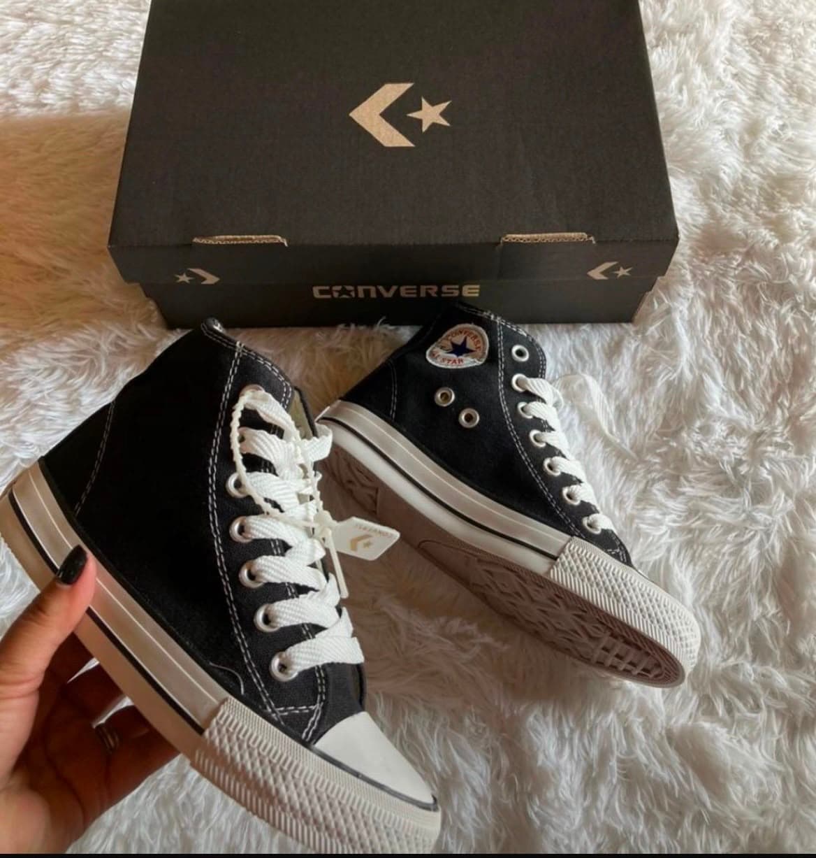 Botita Converse Caña Alta Lona Negro Premium